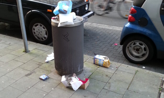 Hausmüll in öffentlichen Abfallbehältern