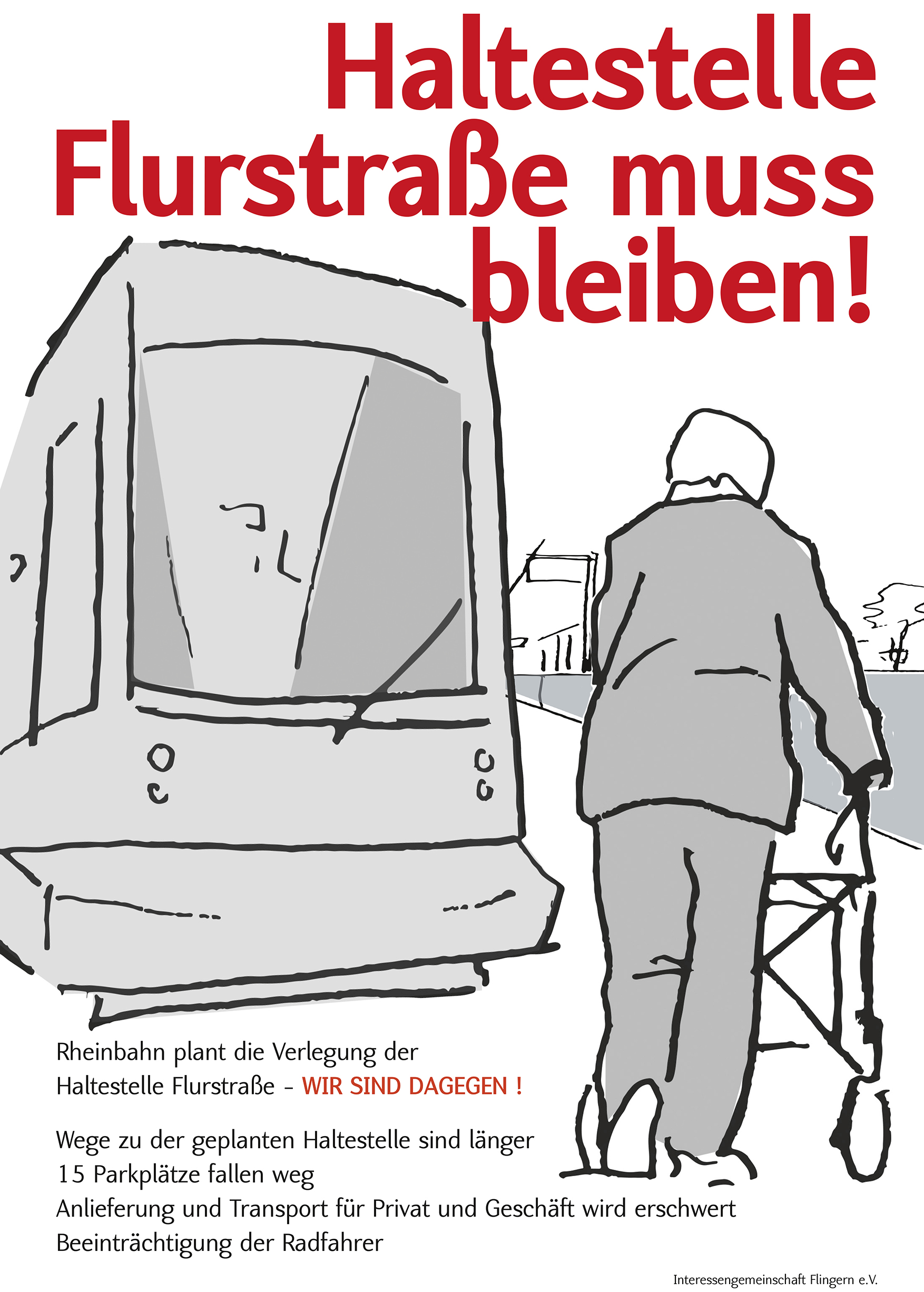 Die Rheinbahn plant den barrierefreien Ausbau der Haltestelle Flingern-S (Linie 709 -Fahrtrichtung Neuss)